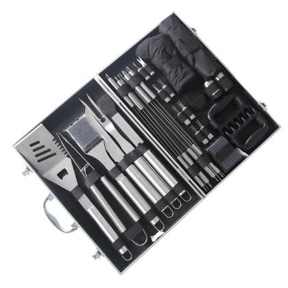 Imagem de Kit Churrasco 31 Peças Completo Aço Inox Com Maleta de Transporte Grillrelax