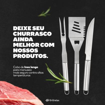 Imagem de Kit Churrasco 31 Peças Completo Aço Inox Com Maleta de Transporte Grillrelax