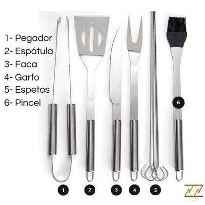 Imagem de Kit Churrasco 9 Peças Com Tábua De Corte