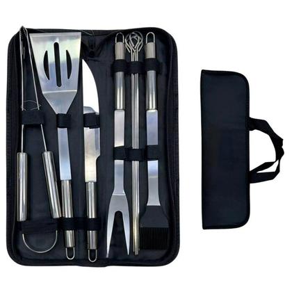 Imagem de Kit Churrasco Conjunto Inox Reforçado Para Churrasqueiro