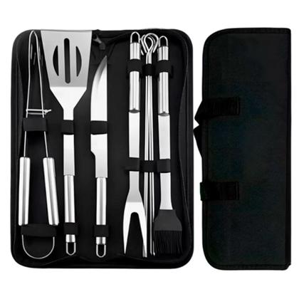 Imagem de Kit Churrasco Prático Com Facas E Espetos Inox