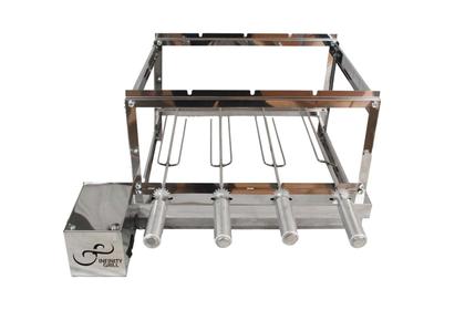 Imagem de kit Churrasqueira Gira Grill Giratória Inox, Com 4 Espetos Que Gira BIVOLT