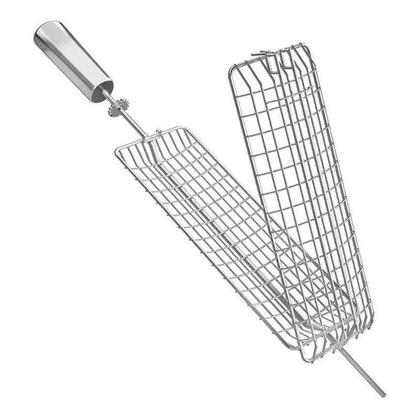 Imagem de kit Churrasqueira Gira Grill Giratória Inox, Com 4 Espetos Que Gira BIVOLT