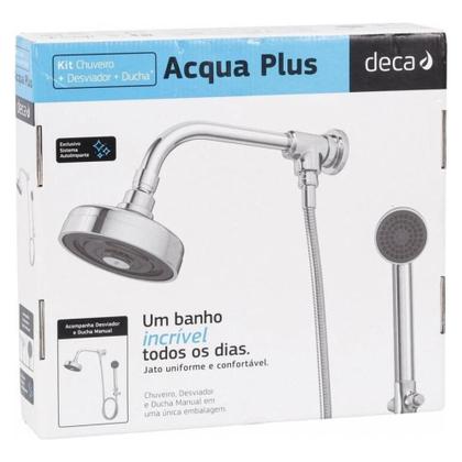 Imagem de Kit Chuveiro Acqua Plus Com Desviador Universal E Ducha Max Cromada Deca