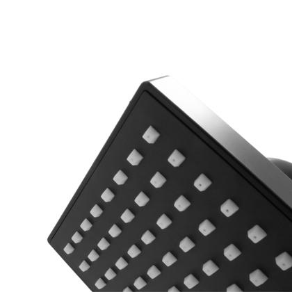 Imagem de Kit Chuveiro Ducha Quadrado Preto Fosco Luxo + 2 Acabamentos Registro Pressão Gaveta Padrão Deca ABS