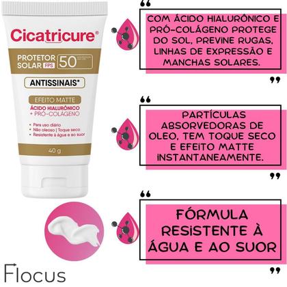 Imagem de Kit Cicatricure Antirrugas Protetor Solar Fps50 Antissinais