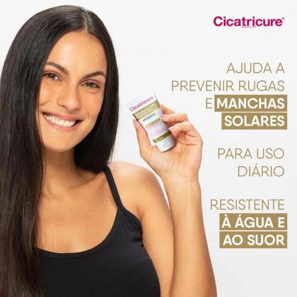 Imagem de Kit Cicatricure Protetor Solar Facial FPS50 Antissinais Efeito Matte Ácido Hialurônico Pro Colageno