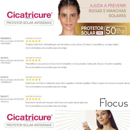 Imagem de Kit Cicatricure Protetor Solar Facial FPS50 Antissinais Efeito Matte Ácido Hialurônico Pro Colageno
