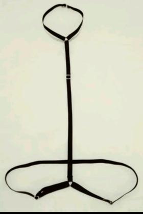 Imagem de Kit Cinta Liga + Gargantilha De Tiras Elásticas Sexy Sensual Preta