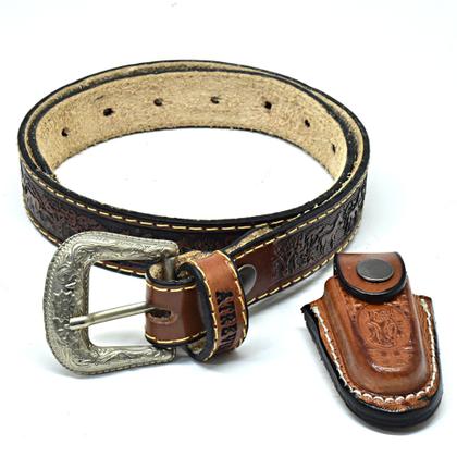 Imagem de Kit Cinto/bainha Chaveirinho Country Couro Infantil Fazenda