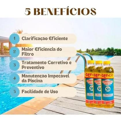 Imagem de Kit Clarificante Genco Genfloc 12L Auxiliar de Filtragem para Piscina