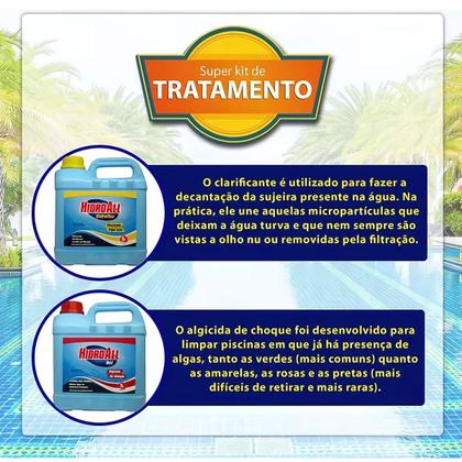 Imagem de Kit Clarificante Hidrofloc E Algicida De Choque 5L Hidroall