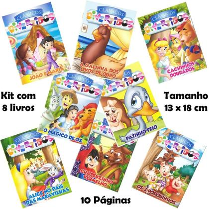 Kit Clássicos Divertidos - 8 Livros Infantis - 13x18cm - Kit de