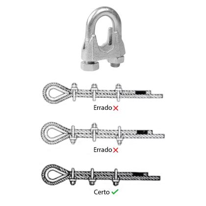 Imagem de Kit Clips Grampo Para Cabo de Aço 5/8" 1,0007 (Com 10 unidades) - Nord