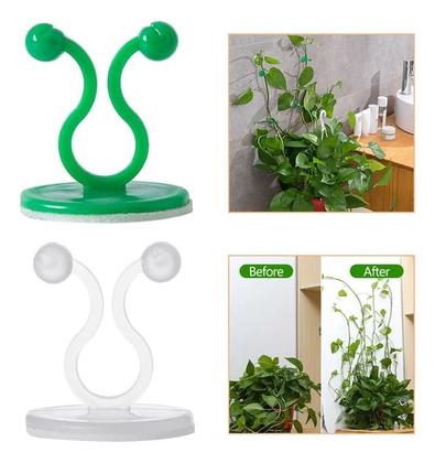 Imagem de Kit Clips Grampos Autoadesivo Fixação para Plantas de Parede Trepadeira Suporte Flores Folhas