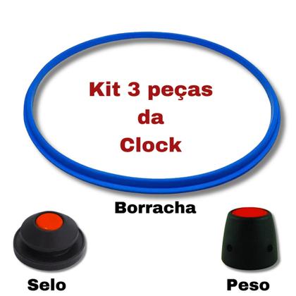 Imagem de Kit Clock Borracha Peso Válvula 7 Litros Para Panela De Pressão Fechamento Interno