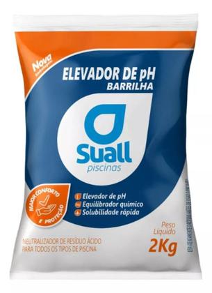 Imagem de Kit cloro facil 10kg + 2 decantador e 2 elevador de ph suall p/ tratamento piscina