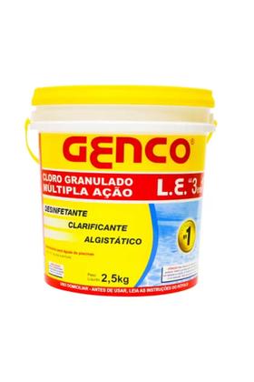 Imagem de Kit Cloro Genco 3 em 1 10KG + 1 Clarificante 1L + 1 Algicida Choque 1L