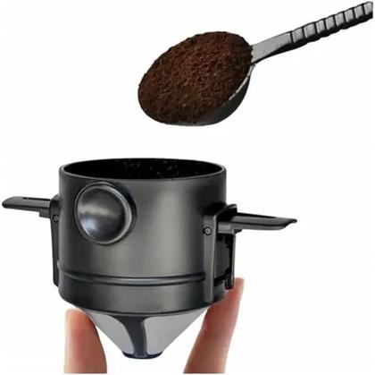 Imagem de Kit Coador de Café Portátil Mini Filtro De Cafe Aço Inox Xícara Individual Reutilizavel