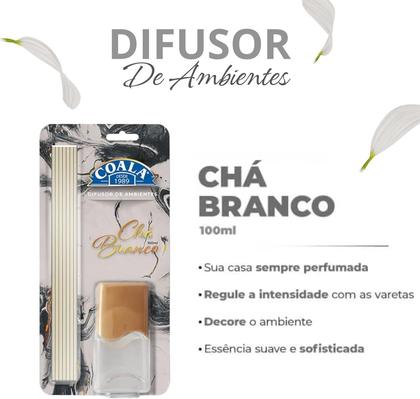Imagem de Kit Coala Chá Branco Sabonete Líquido 500ml + Difusor de Aromas 100ml + Limpador Perfumado 120ml