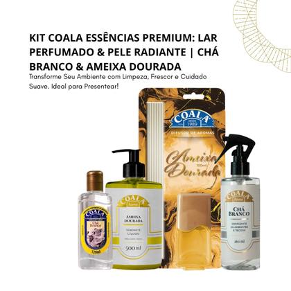 Imagem de Kit Coala Essências Chá Branco, Ameixa Dourada  Limpador Odorizante Sabonete Difusor. Aromas
