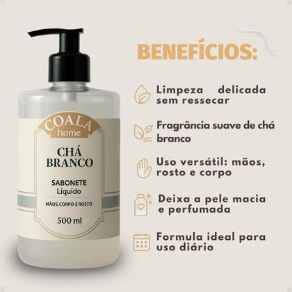 Imagem de Kit Coala Home: 3 Sabonetes Liquidos Chá Branco 500ml