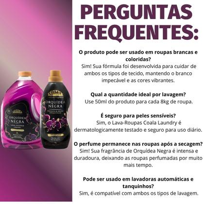 Imagem de Kit Coala Laundry Orquídea Negra: Lava-Roupas Líquido 3L e Amaciante Concentrado 1L
