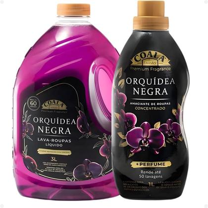 Imagem de Kit Coala Laundry Orquídea Negra: Lava-Roupas Líquido 3L e Amaciante Concentrado 1L