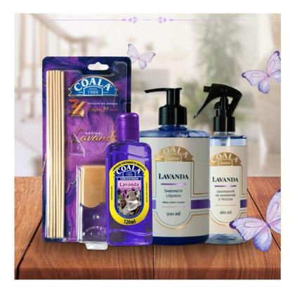 Imagem de Kit Coala Lavanda Difusor, Limpador Concentrado, Sabonete Líquido e Spray para Tecidos