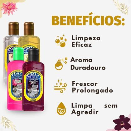 Imagem de Kit Coala Limpadores Perfumados: Chá Branco, Ameixa Dourada, Flor De Cacto e Orquídea Negra 120ml