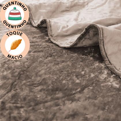 Imagem de Kit Coberdrom Casal 3 Peças Aveludado com Porta Travesseiros Dupla Face 220x240cm BF Colchões