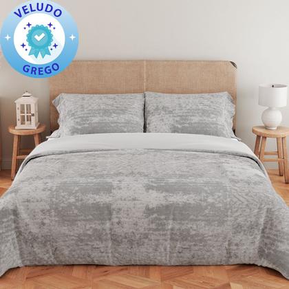 Imagem de Kit Coberdrom Casal 3 Peças Aveludado com Porta Travesseiros Dupla Face 220x240cm BF Colchões