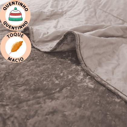 Imagem de Kit Coberdrom Casal 3 Peças Aveludado com Porta Travesseiros Dupla Face 220x240cm BF Colchões