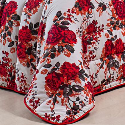 Imagem de Kit Coberdrom Casal Queen 3 Peças Dupla Face 400 Fios Estampado Patchwork Roupa de Cama Premium Cobertor Manta Soft