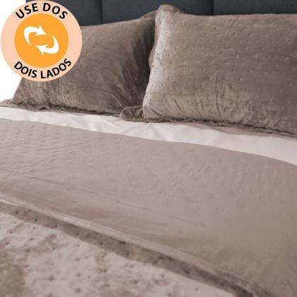 Imagem de Kit Coberdrom King 3 Peças Aveludado com Porta Travesseiros Dupla Face 280X240cm BF Colchões