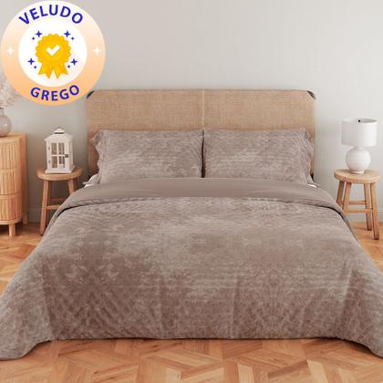 Imagem de Kit Coberdrom King 3 Peças Aveludado com Porta Travesseiros Dupla Face 280X240cm BF Colchões