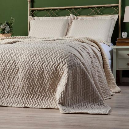 Imagem de Kit Cobertor Mirofibra com Sherpa Toque Pele de Carneiro Queen - 03 peças