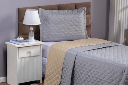 Imagem de Kit Cobre Leito 2 Peças Tamanho Solteiro Modelo Dupla Face