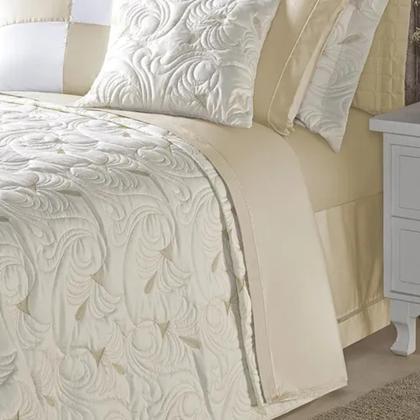 Imagem de Kit Cobre Leito Bordado Melody Casal King 17 Peças 180 Fios Luxo Toque Macio