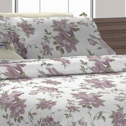 Imagem de Kit Cobre Leito Cama Casal 3 Peças tecido Piquet Algodão Acochoado Estampado