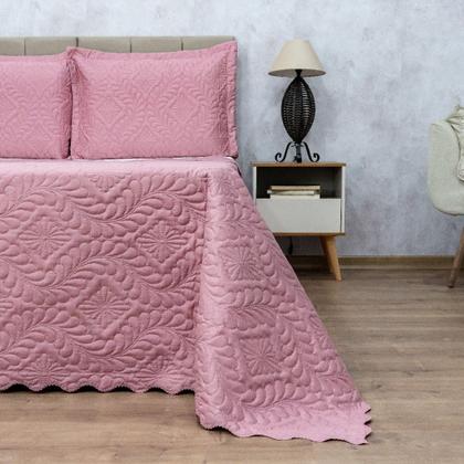 Imagem de Kit Cobre Leito Camili QUEEN 3 pçs colcha dupla face matelado ultrassônico com aba