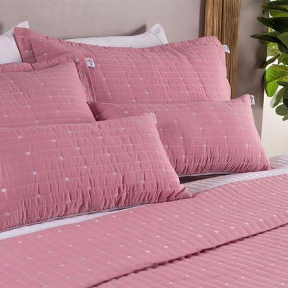 Imagem de Kit Cobre Leito Casal Padrão 7 Peças Bordado Urbany 100% Poliéster Hipercal 400 Fios