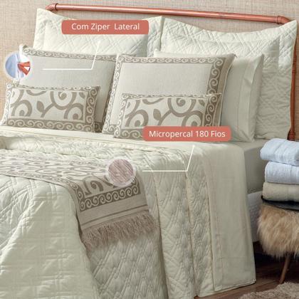 Imagem de Kit Cobre Leito Casal Queen Turin 14 Peça Completo Premium