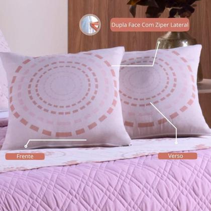 Kit Cobre Leito Casal Queen Turin 14 Peça Completo Rose - Vilela Enxovais Imagem de Kit Cobre Leito Casal Queen Turin 14 Peça Completo Rose