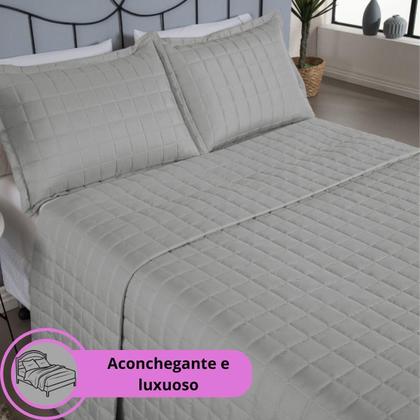 Imagem de Kit Cobre Leito Casal Soft Dupla Face Matelado 3 Peças