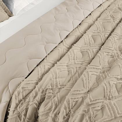 Imagem de Kit Cobre Leito Colcha Adele Casal Padrão Dupla Face