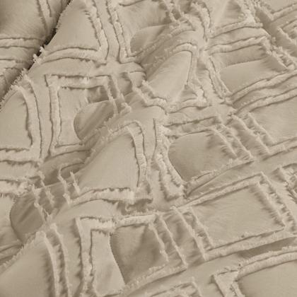 Imagem de Kit Cobre Leito Colcha Adele Queen Dupla Face Micropercal 300 Fios 3 Peças - Bege