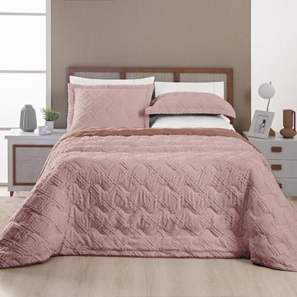 Imagem de Kit Cobre Leito Colcha Adele Queen Dupla Face Micropercal
