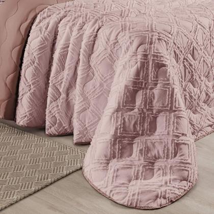 Imagem de Kit Cobre Leito Colcha Adele Queen Dupla Face Micropercal