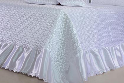 Imagem de  KIT Cobre Leito Colcha Athena Queen Luxo Premium Matelado Ultrassônico 05 Peças